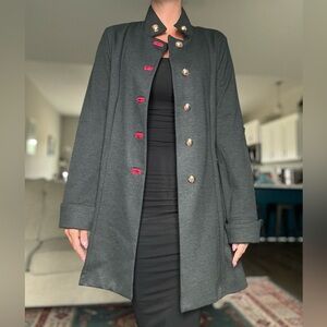 Joseph Robkoff military style dark grey with red accents jacket
